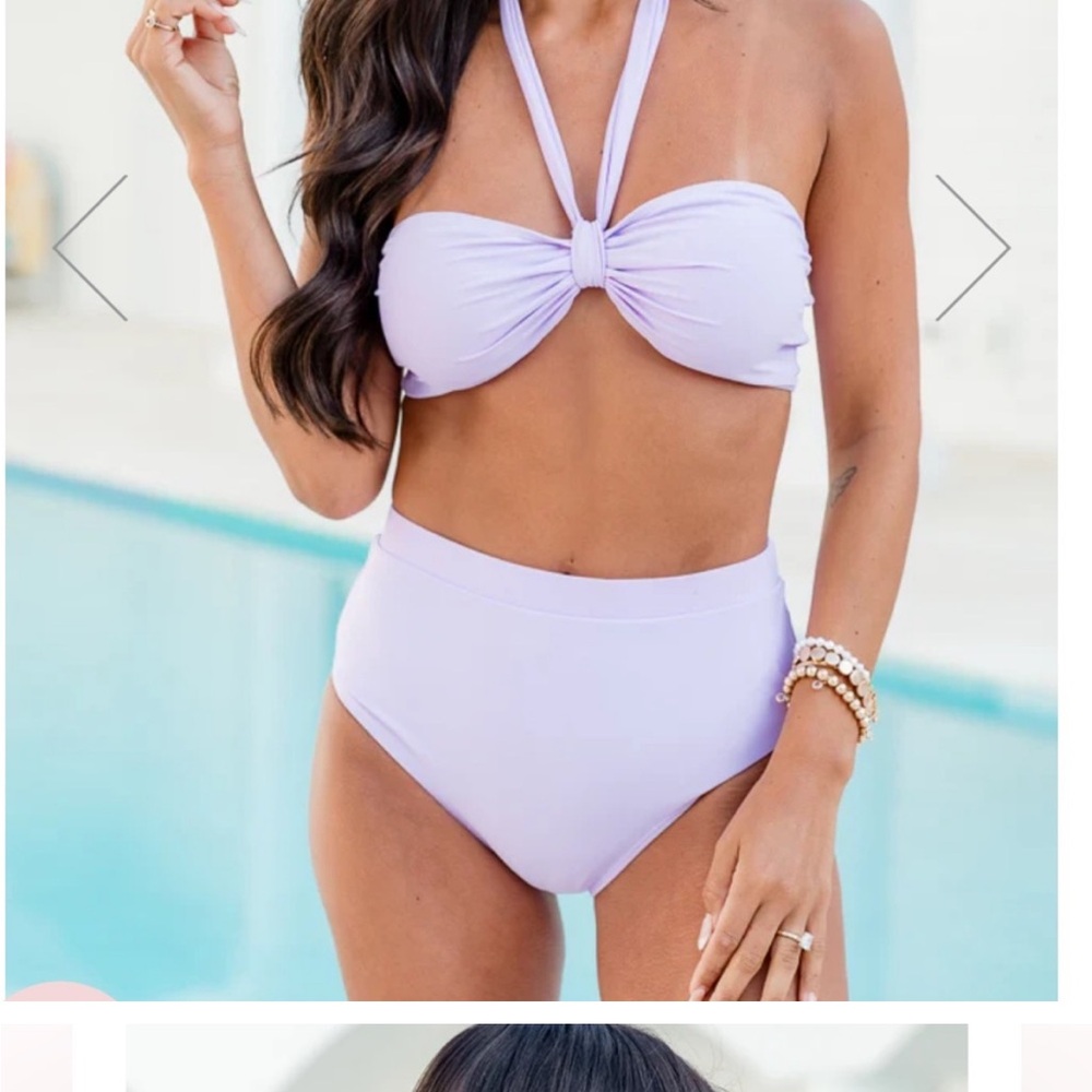 NWT pink lily Lavender Halter Bikini Set